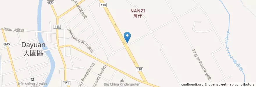 Mapa de ubicacion de 中國石油 en تایوان, 桃園市, 大園區.