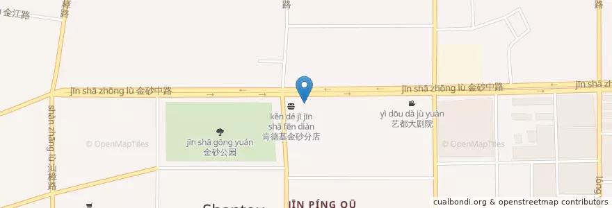 Mapa de ubicacion de 必胜客 en China, Guangdong, 汕头市, 金平区, 石炮台街道.