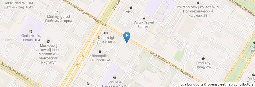 Mapa de ubicacion de CMD en Rusia, Центральный Федеральный Округ, Москва, Юго-Западный Административный Округ, Академический Район.