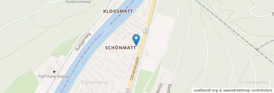 Mapa de ubicacion de Dieci Pizzakurier en Svizzera, Argovia, Bezirk Zofingen, Aarburg.