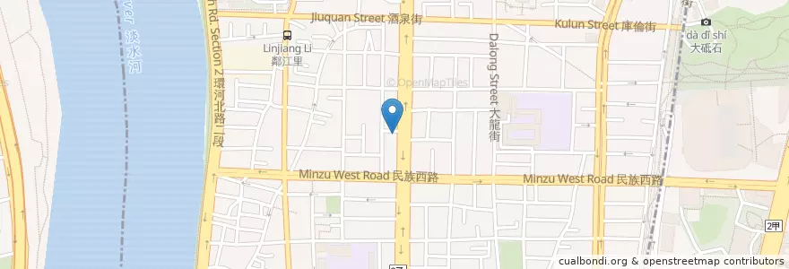 Mapa de ubicacion de 台中商業銀行 en Тайвань, Новый Тайбэй, Тайбэй, Датун.