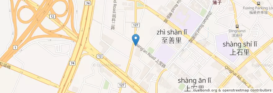 Mapa de ubicacion de 長安祠 en تايوان, تاي شانغ, 西屯區.