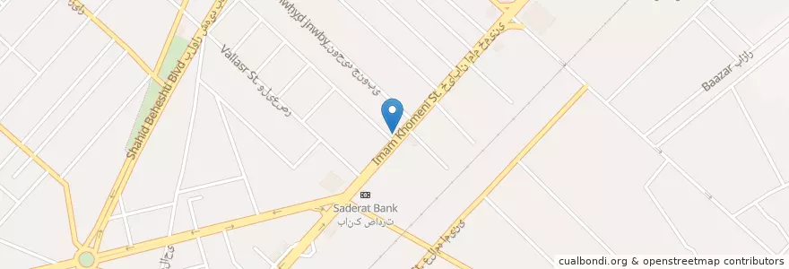 Mapa de ubicacion de بانک شهر en ایران, استان قزوین‎, شهرستان تاکستان, بخش مرکزی شهرستان تاکستان, تاکستان.
