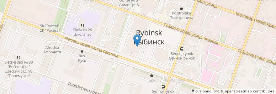Mapa de ubicacion de Фора Банк en Russie, District Fédéral Central, Oblast De Iaroslavl, Рыбинский Район, Городской Округ Рыбинск.