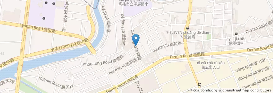 Mapa de ubicacion de 不只是沙拉 翠屏店 en تايوان, كاوهسيونغ, 楠梓區.
