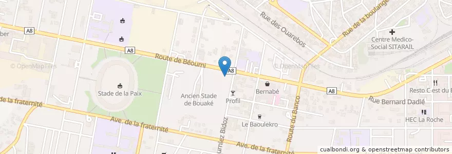 Mapa de ubicacion de Le Retour en Кот-Д’Ивуар, Валле-Дю-Бандама, Gbêkê.