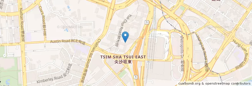 Mapa de ubicacion de 圖書館咖啡廳 en 中国, 广东省, 香港, 九龍, 新界, 油尖旺區.