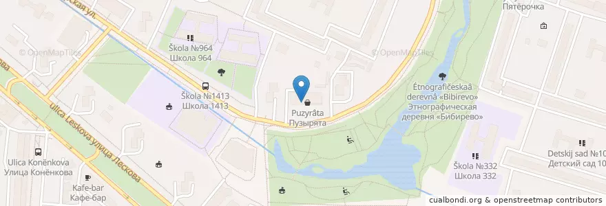 Mapa de ubicacion de Кальян en ロシア, 中央連邦管区, モスクワ, Северо-Восточный Административный Округ, Район Бибирево.