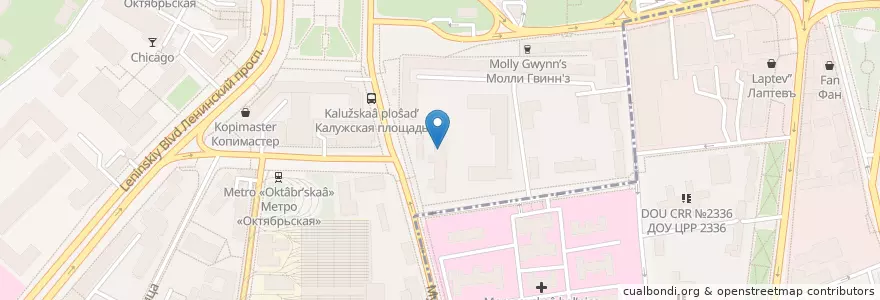 Mapa de ubicacion de Посольство Черногории en Rússia, Distrito Federal Central, Москва, Центральный Административный Округ, Район Якиманка.