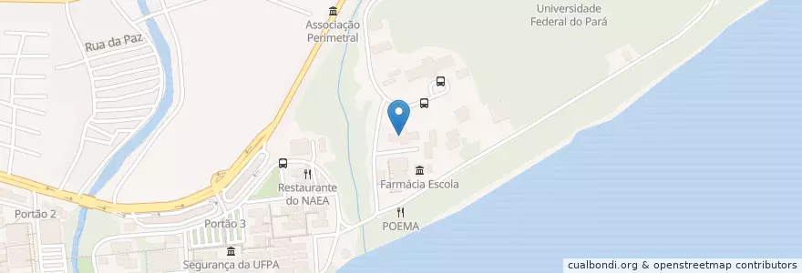 Mapa de ubicacion de Biblioteca da Faculdade de Odontologia en البَرَازِيل, المنطقة الشمالية, بارا, Região Geográfica Intermediária De Belém, Microrregião De Belém, بليم.
