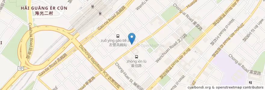 Mapa de ubicacion de 正興臭豆腐 en تايوان, كاوهسيونغ, 左營區.