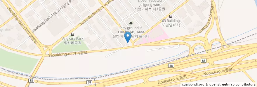 Mapa de ubicacion de 여의동 주민센터 en Zuid-Korea, Seoel, 영등포구, 여의동.