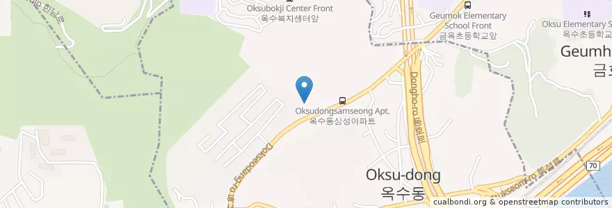 Mapa de ubicacion de 옥수동주민센터 en كوريا الجنوبية, سول, 성동구, 옥수동.