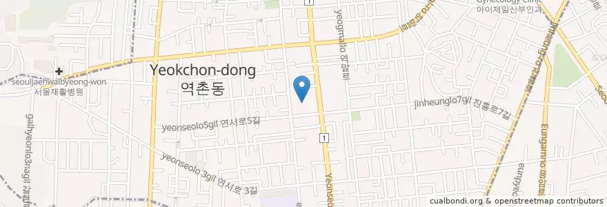 Mapa de ubicacion de 역촌동주민센터 en 韩国/南韓, 首尔, 恩平区, 역촌동.