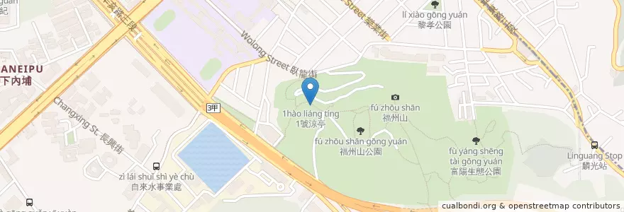 Mapa de ubicacion de 1號涼亭 en 台湾, 新北市, 台北市, 大安区.