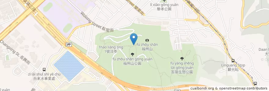 Mapa de ubicacion de 2號涼亭 en 臺灣, 新北市, 臺北市, 大安區.