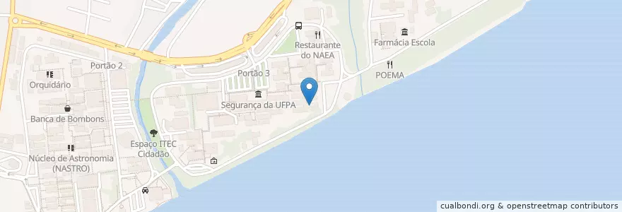 Mapa de ubicacion de Biblioteca do Instituto de Ciências Sociais Aplicadas (ICSA) en 브라질, 북부지방, 파라, Região Geográfica Intermediária De Belém, Microrregião De Belém, 벨렝.