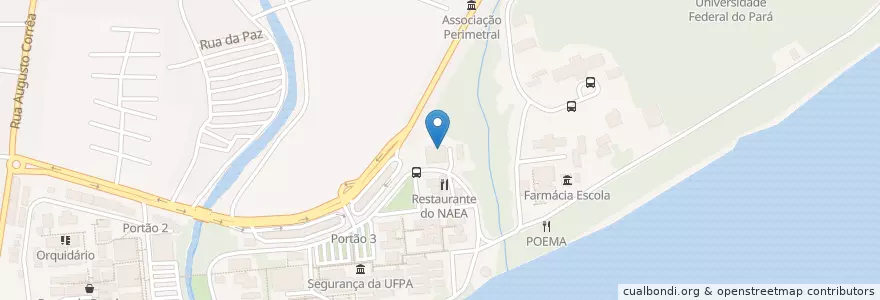 Mapa de ubicacion de Biblioteca do Instituto de Ciências Jurídicas (ICJ) en Бразилия, Северный Регион, Пара, Região Geográfica Intermediária De Belém, Microrregião De Belém, Белен.