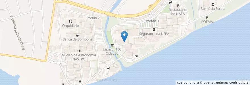 Mapa de ubicacion de Biblioteca do Instituto de Tecnologia en Brazilië, Regio Noord, Pará, Região Geográfica Intermediária De Belém, Microrregião De Belém, Belém.
