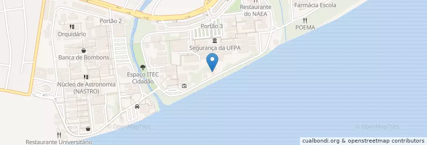 Mapa de ubicacion de Biblioteca do Núcleo de Meio Ambiente (NUMA) en Brasilien, Norden, Pará, Região Geográfica Intermediária De Belém, Microrregião De Belém, Belém.