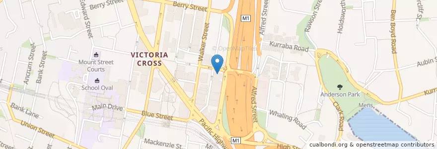 Mapa de ubicacion de Sushi Boat en 澳大利亚, 新南威尔士州, North Sydney Council, Sydney.