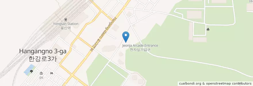 Mapa de ubicacion de 한강로동주민센터 en Südkorea, Seoul, 용산구, 한강로동.