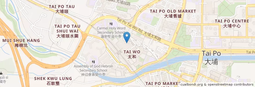 Mapa de ubicacion de Balencia Bakery & Cafe en 中国, 香港, 広東省, 新界, 大埔區 Tai Po District.