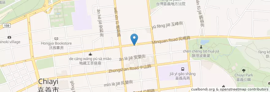 Mapa de ubicacion de 國泰世華 en Taiwán, Provincia De Taiwán, 嘉義市, Condado De Chiayi, 東區.