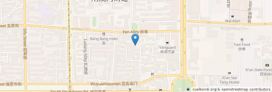 Mapa de ubicacion de 德富樓酒吧 en China, Shaanxi, 西安市, 碑林区 (Beilin).