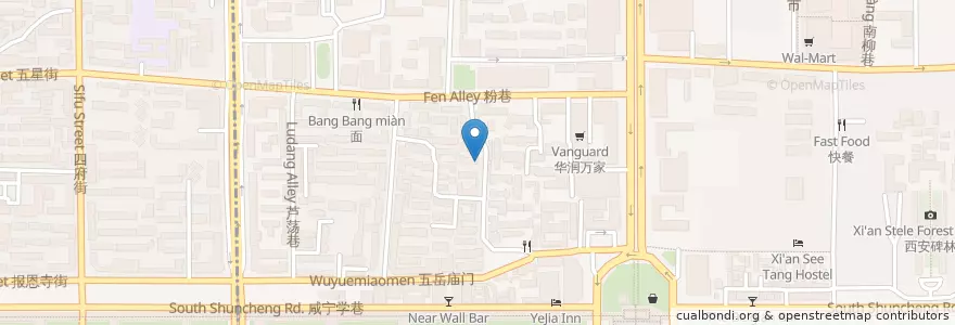 Mapa de ubicacion de 標記酒 en Chine, Shaanxi, 西安市, 碑林区 (Beilin).