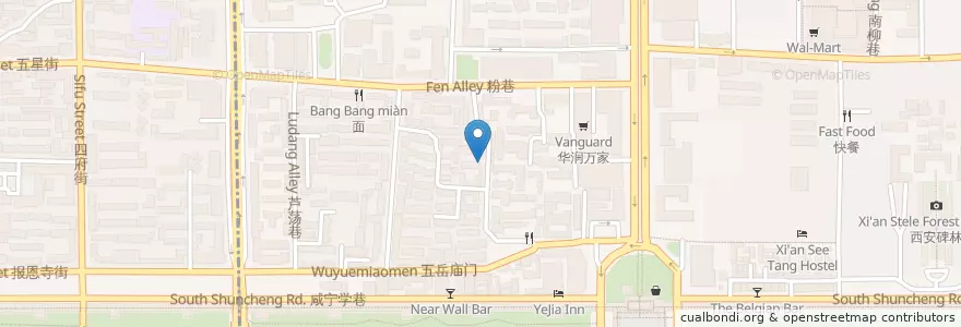 Mapa de ubicacion de 老隊長酒吧 en 中国, 陕西省, 西安市, 碑林区 (Beilin).