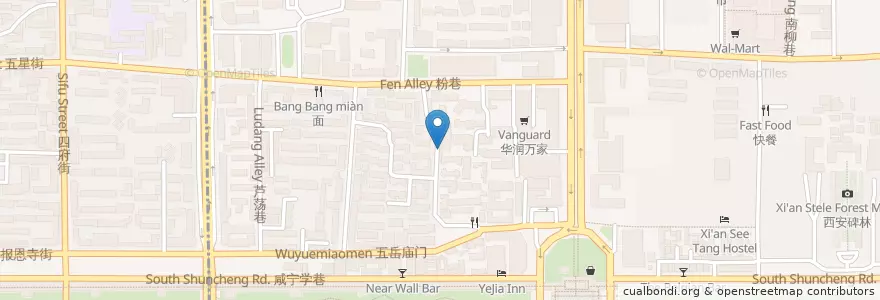 Mapa de ubicacion de 美米酒吧 en الصين, شنشي, 西安市, 碑林区 (Beilin).