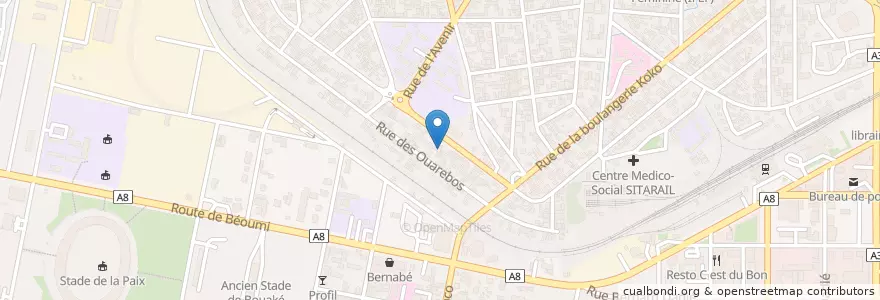 Mapa de ubicacion de L'excellence en Кот-Д’Ивуар, Валле-Дю-Бандама, Gbêkê.