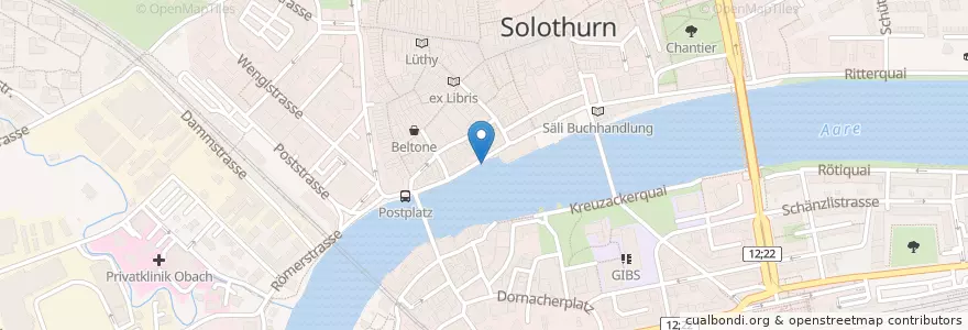 Mapa de ubicacion de Palais Besenval en 瑞士, Solothurn, Amtei Solothurn-Lebern, Bezirk Solothurn, Bezirk Wasseramt, Solothurn.