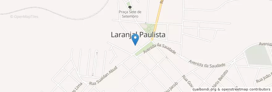 Mapa de ubicacion de Estacionamento e Lavador Kuxu en البَرَازِيل, المنطقة الجنوبية الشرقية, ساو باولو, Região Geográfica Intermediária De Campinas, Região Imediata De Piracicaba, Laranjal Paulista.