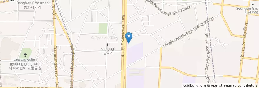 Mapa de ubicacion de 방화1동 주민센터 en كوريا الجنوبية, سول, 강서구, 방화1동.