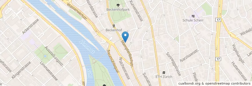 Mapa de ubicacion de Valento en Switzerland, Zurich, District Zurich, Zurich.