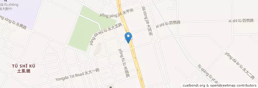 Mapa de ubicacion de 東東宴會式場幸福館 en 臺灣, 臺南市, 永康區.