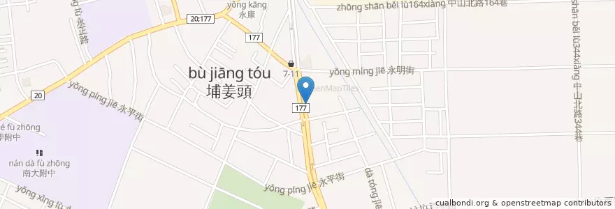 Mapa de ubicacion de 海中寶餐廳 en Taïwan, Tainan, District De Yongkang.
