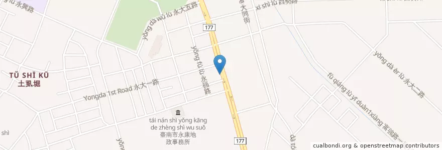 Mapa de ubicacion de CPC en Taiwan, 臺南市, 永康區.