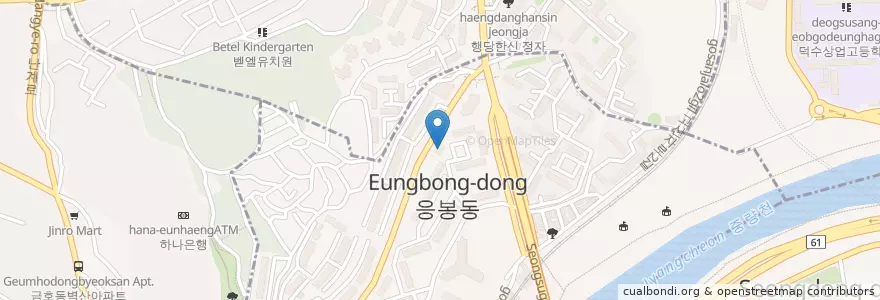 Mapa de ubicacion de 鷹峰洞 住民センター en 大韓民国, ソウル, 城東区, 응봉동.