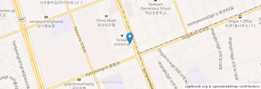 Mapa de ubicacion de 맥도날드 en Korea Selatan, 서울, 서초구, 서초2동.