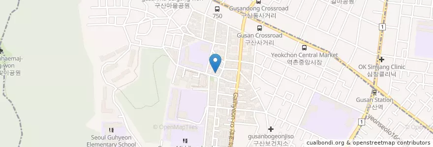 Mapa de ubicacion de 구산동 주민센터 en South Korea, Seoul, Eunpyeong-Gu, Gusan-Dong.