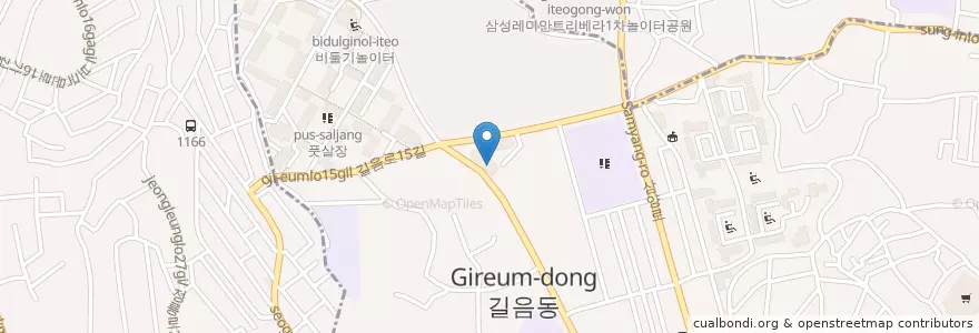 Mapa de ubicacion de 길음1동 주민센터 en 대한민국, 서울, 성북구, 길음1동, 길음1동.
