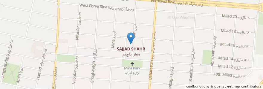 Mapa de ubicacion de Olive Garden en Iran, Razavi Khorasan, Mashhad County, Mashhad, بخش مرکزی شهرستان مشهد.