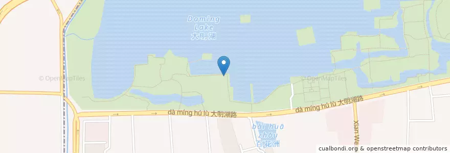 Mapa de ubicacion de 浩然亭 en China, Shandong, Jinan City, Tianqiao District, Lixia District, 泉城路街道.