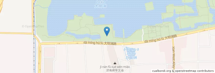 Mapa de ubicacion de 苍碧亭 en چین, شاندونگ, 济南市, 天桥区, 历下区, 泉城路街道.