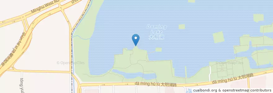 Mapa de ubicacion de 九曲亭 en 중국, 산둥성, 济南市, 天桥区, 历下区, 泉城路街道.