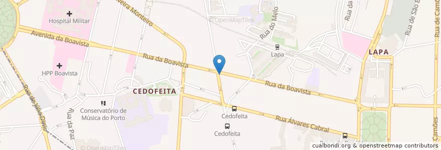 Mapa de ubicacion de Café Restaurante Universal en ポルトガル, ノルテ, Área Metropolitana Do Porto, Porto, Porto, Cedofeita, Santo Ildefonso, Sé, Miragaia, São Nicolau E Vitória.