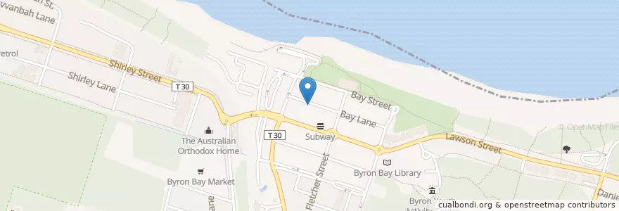 Mapa de ubicacion de The Hideout en Australia, New South Wales, Byron Shire Council.